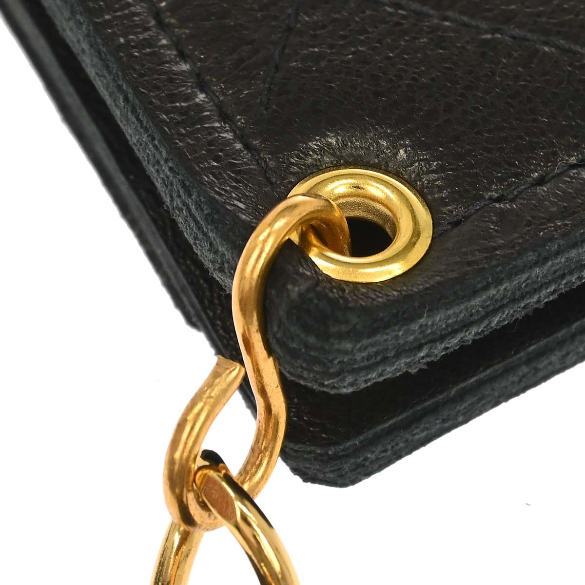 Chanel 1991 - 1994 Black Lambskin Chain Wallet