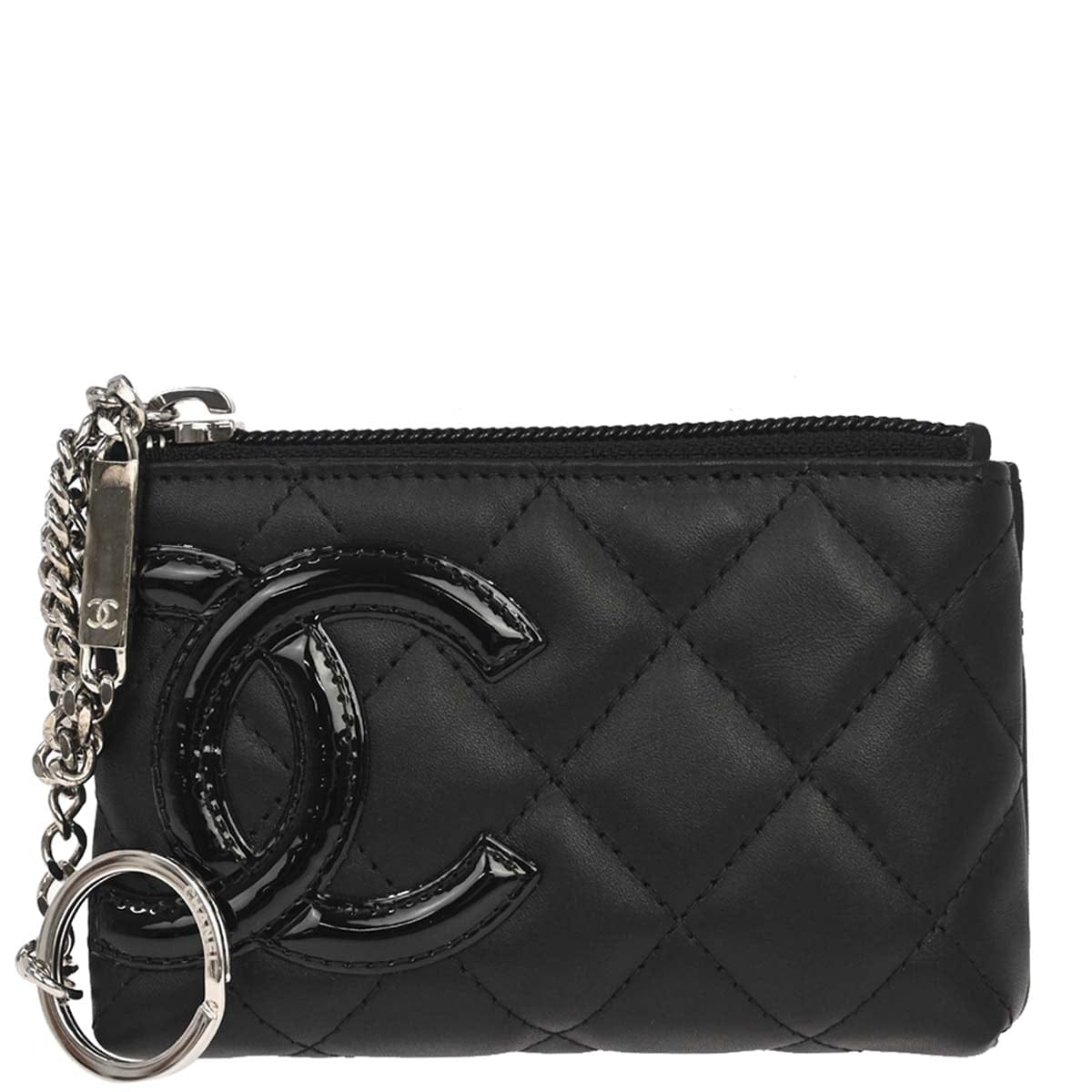 Chanel 2012 Black Calfskin Cambon Coin Purse Wallet
