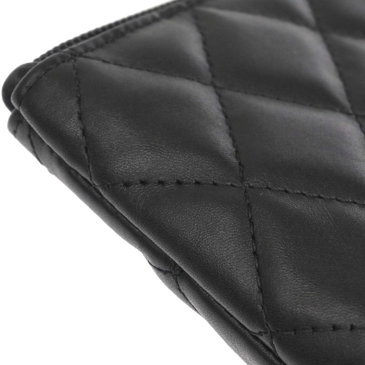Chanel 2012 Black Calfskin Cambon Coin Purse Wallet