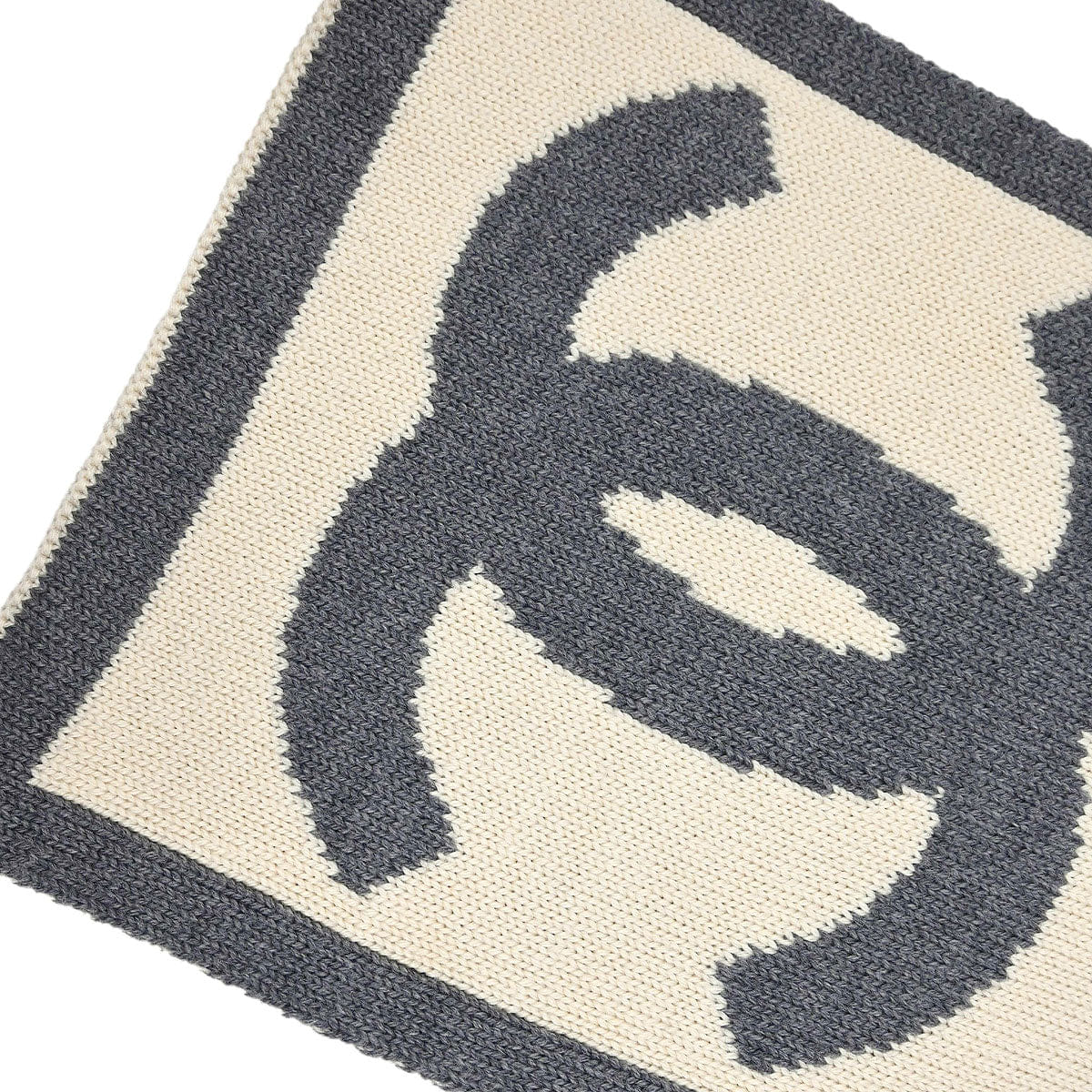 Chanel Sport Line Scarf Shawl White Gray Small Good