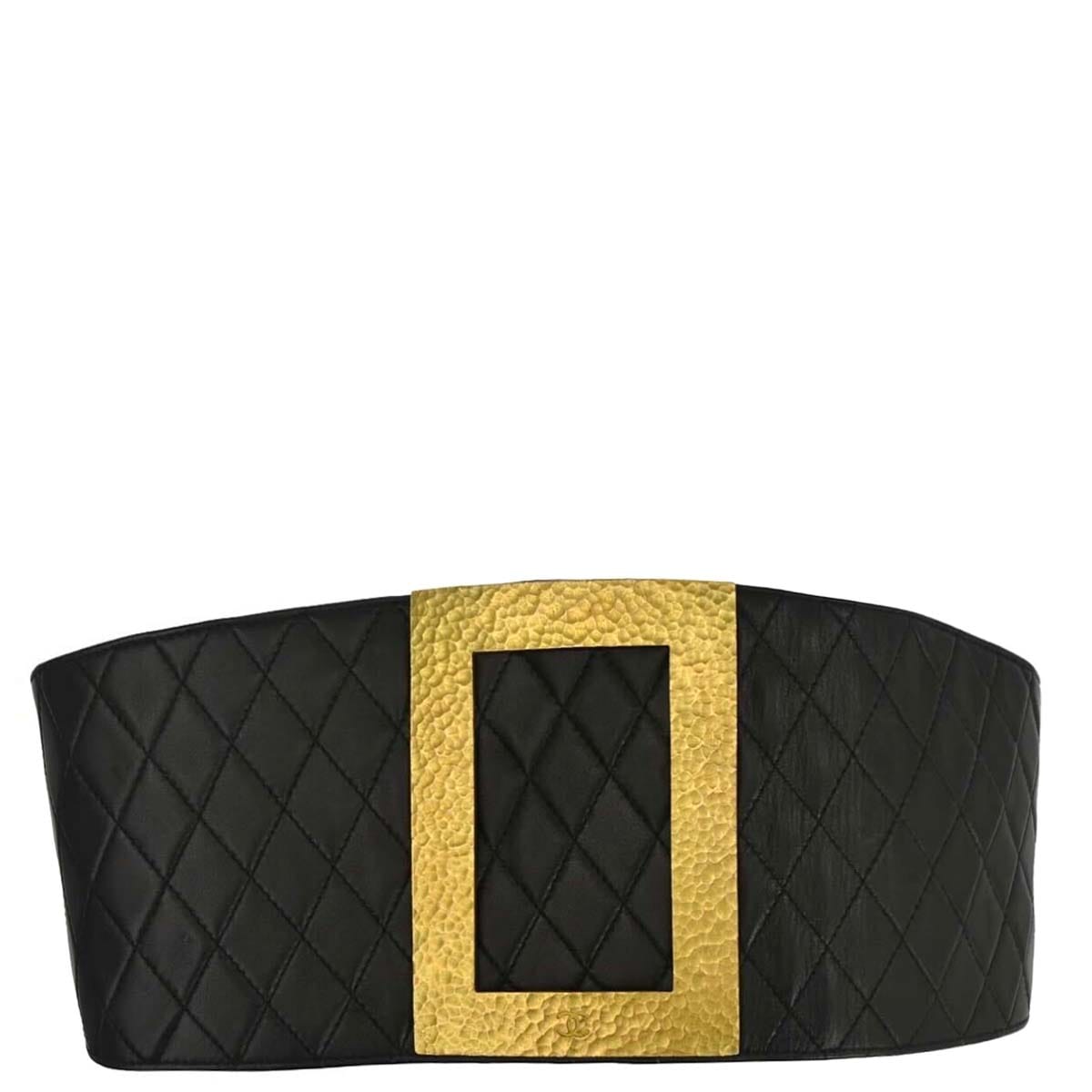 Chanel Black Lambskin Corset Belt #75/30 Small Good