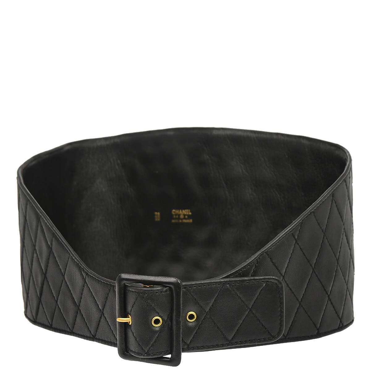 Chanel Black Lambskin Corset Belt #75/30 Small Good