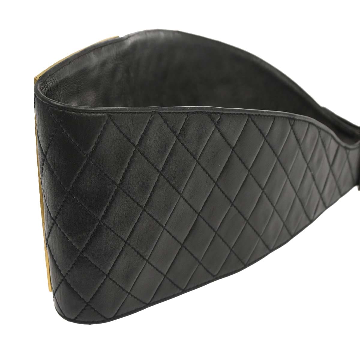 Chanel Black Lambskin Corset Belt #75/30 Small Good