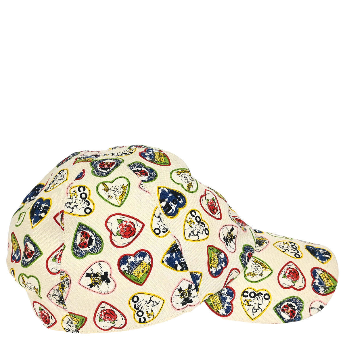 Chanel Ivory Cotton #M Cap Hat Small Good