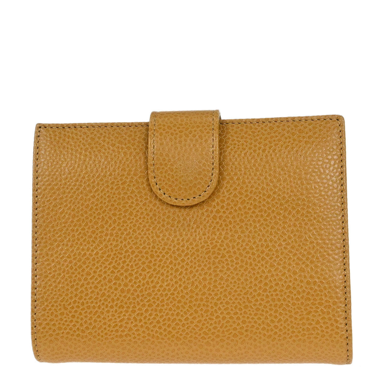 Chanel 1996 - 1997 Bifold Wallet Purse Beige Caviar Skin