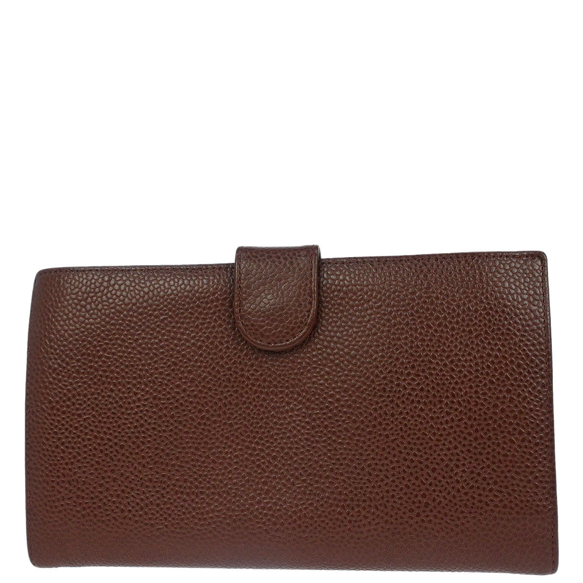 Chanel 1996 - 1997 Brown Caviar Skin Long Bifold Wallet