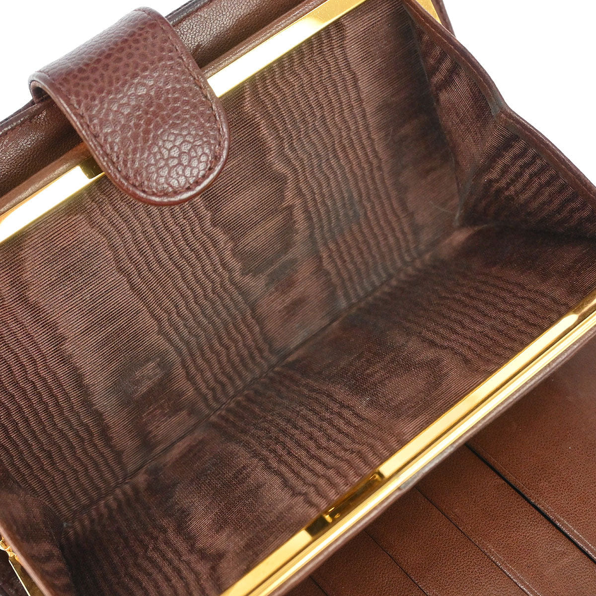 Chanel 1996 - 1997 Brown Caviar Skin Long Bifold Wallet