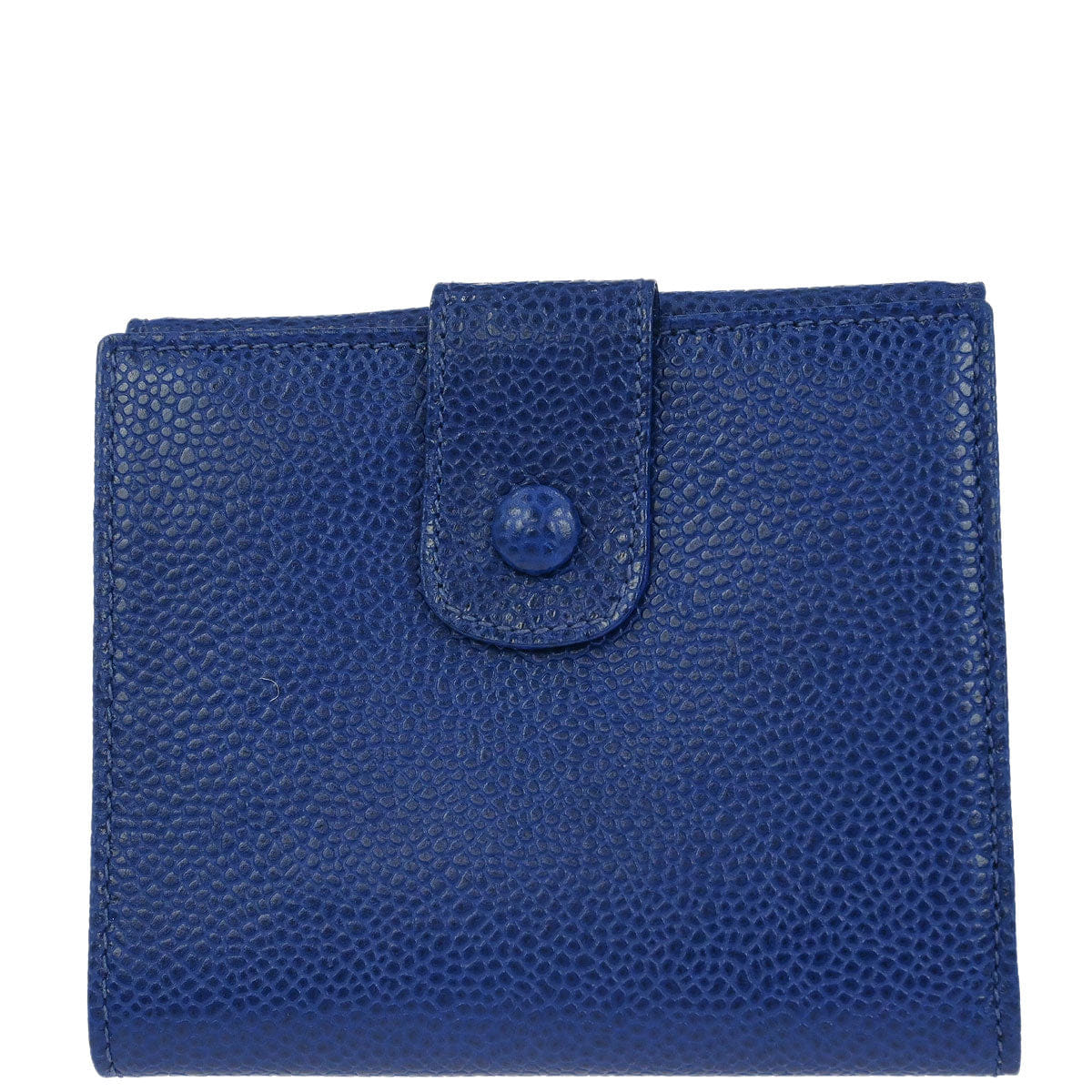 Chanel 1991 - 1994 Blue Caviar Skin Coin Purse Wallet