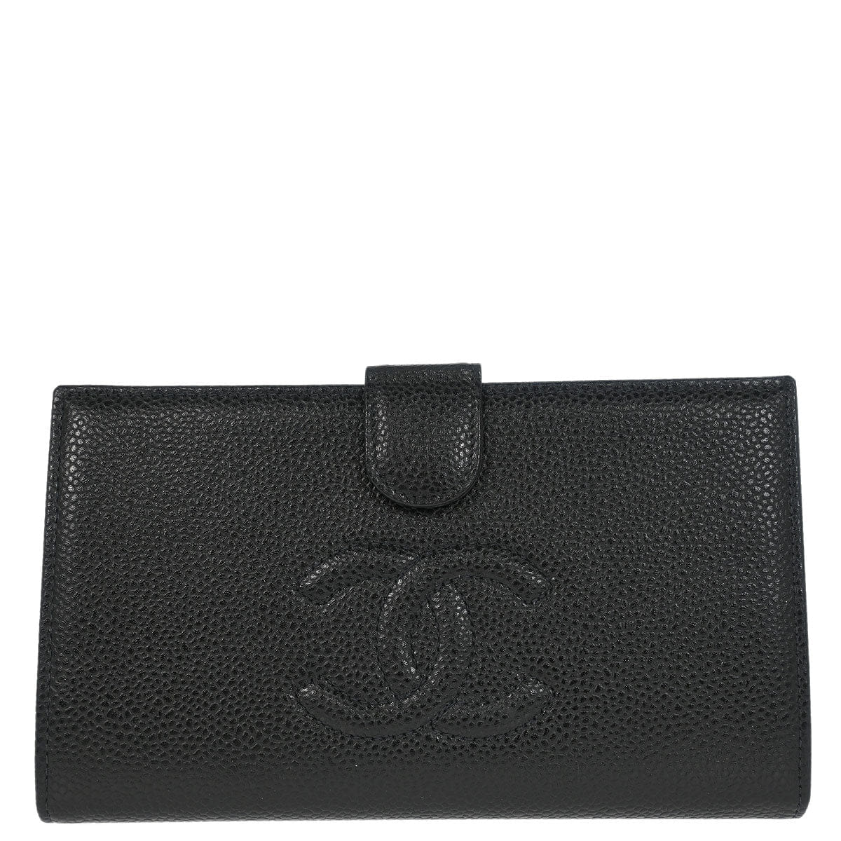 Chanel 2000 - 2002 Black Caviar Long Wallet