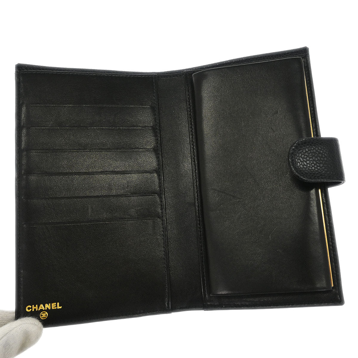 Chanel 2000 - 2002 Black Caviar Long Wallet