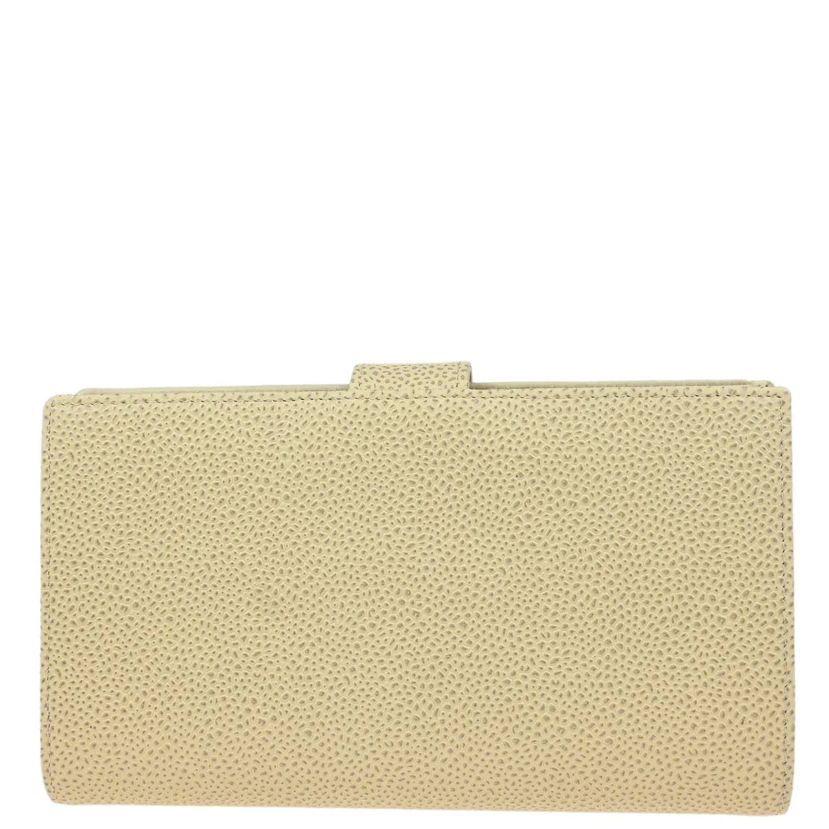 Chanel 2000 - 2002 White Caviar Long Bifold Wallet Purse