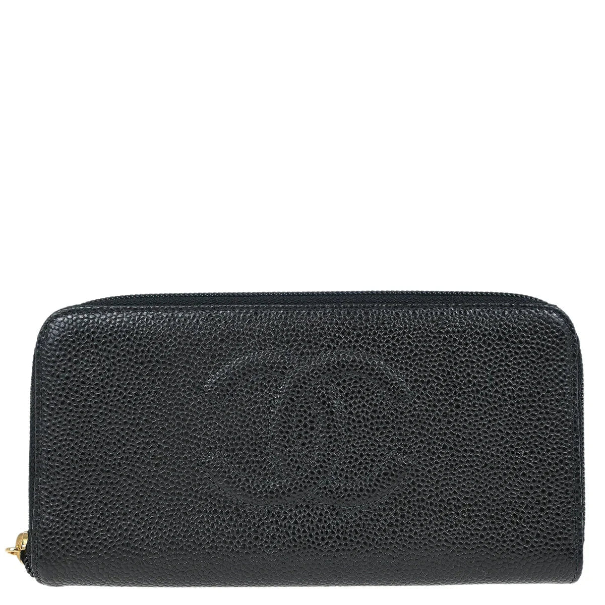 Chanel 2003 - 2004 Black Caviar Long Wallet Purse