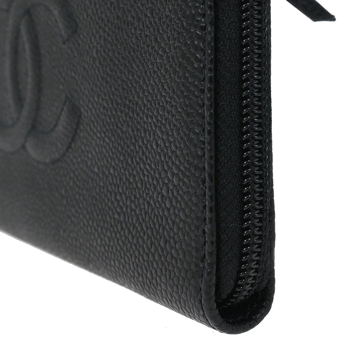 Chanel 2003 - 2004 Black Caviar Long Wallet Purse