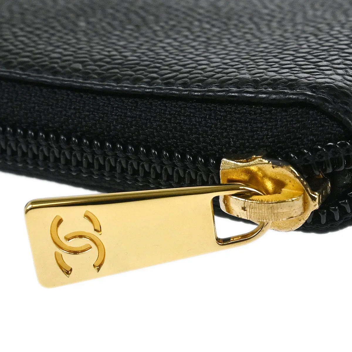 Chanel 2003 - 2004 Black Caviar Long Wallet Purse