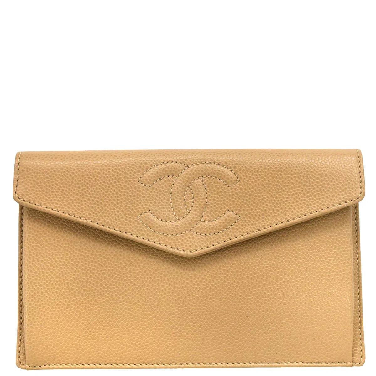 Chanel 2000 - 2002 Beige Caviar Wallet