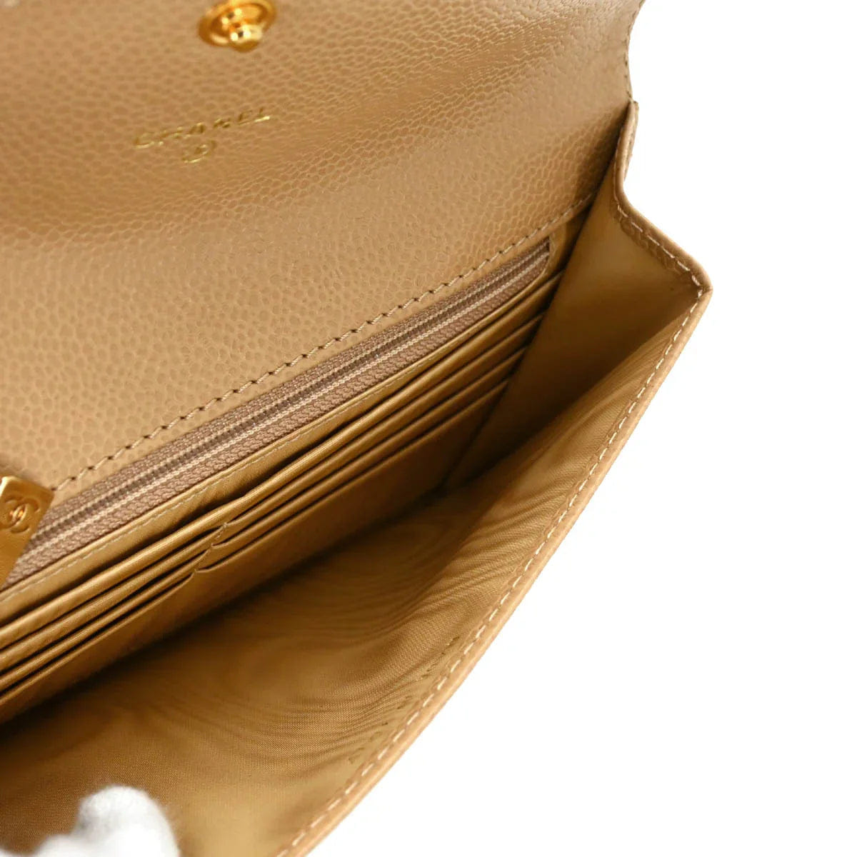 Chanel 2000 - 2002 Beige Caviar Wallet
