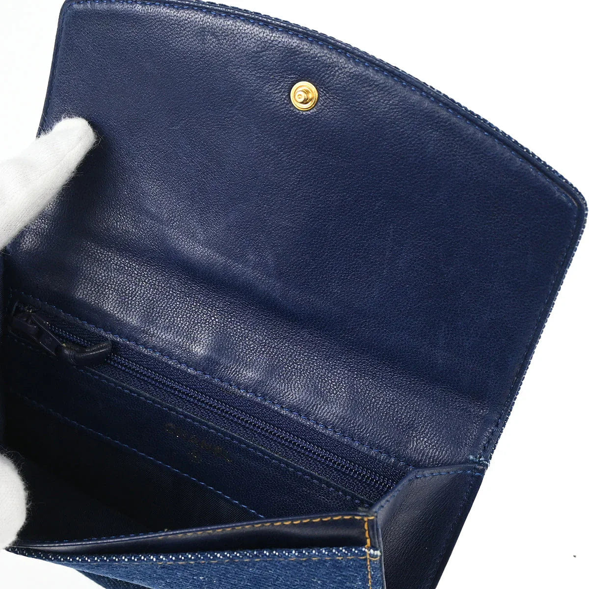 Chanel 1996 - 1997 Indigo Denim Wallet Purse