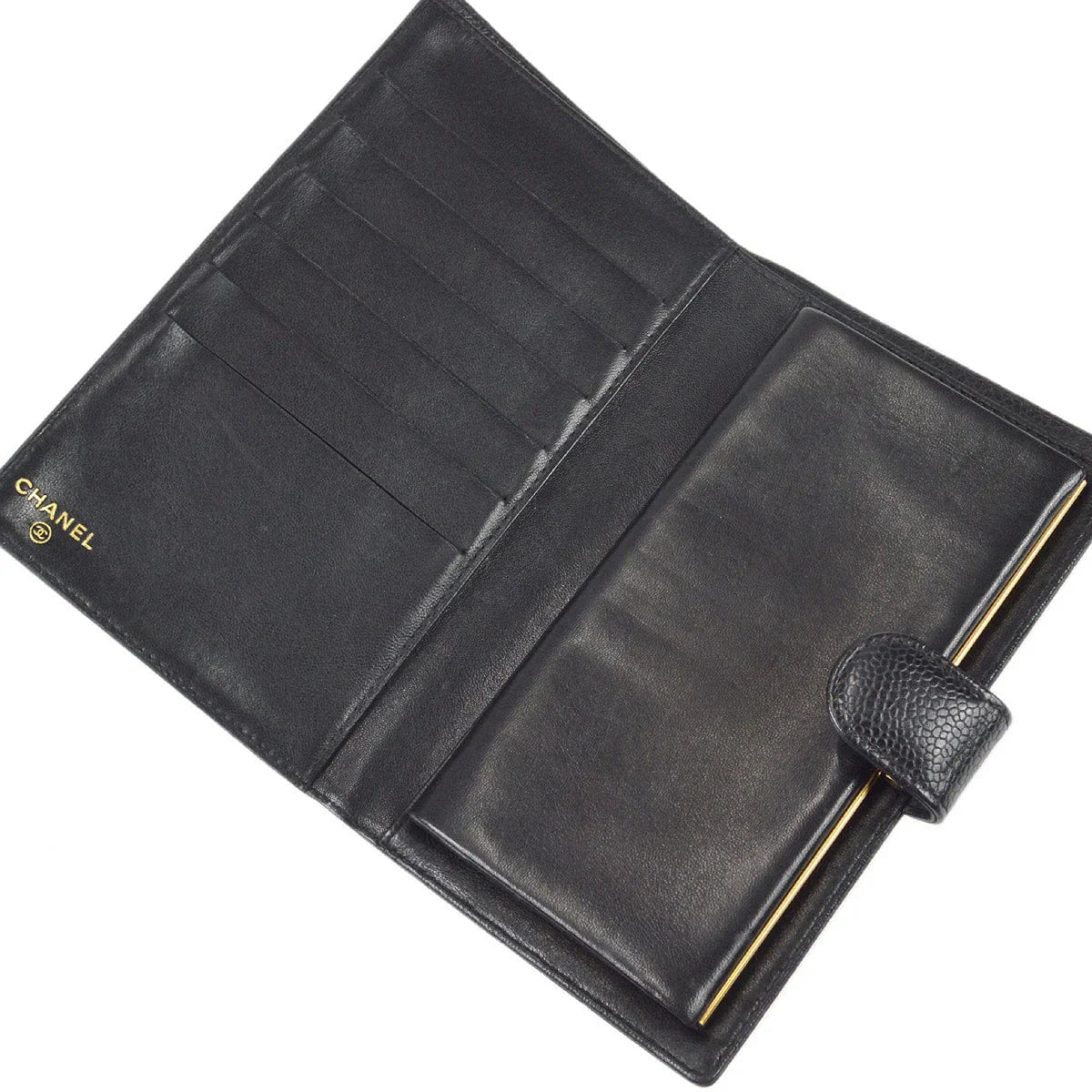 Chanel 2004 - 2005 Timeless Long Wallet Black Caviar