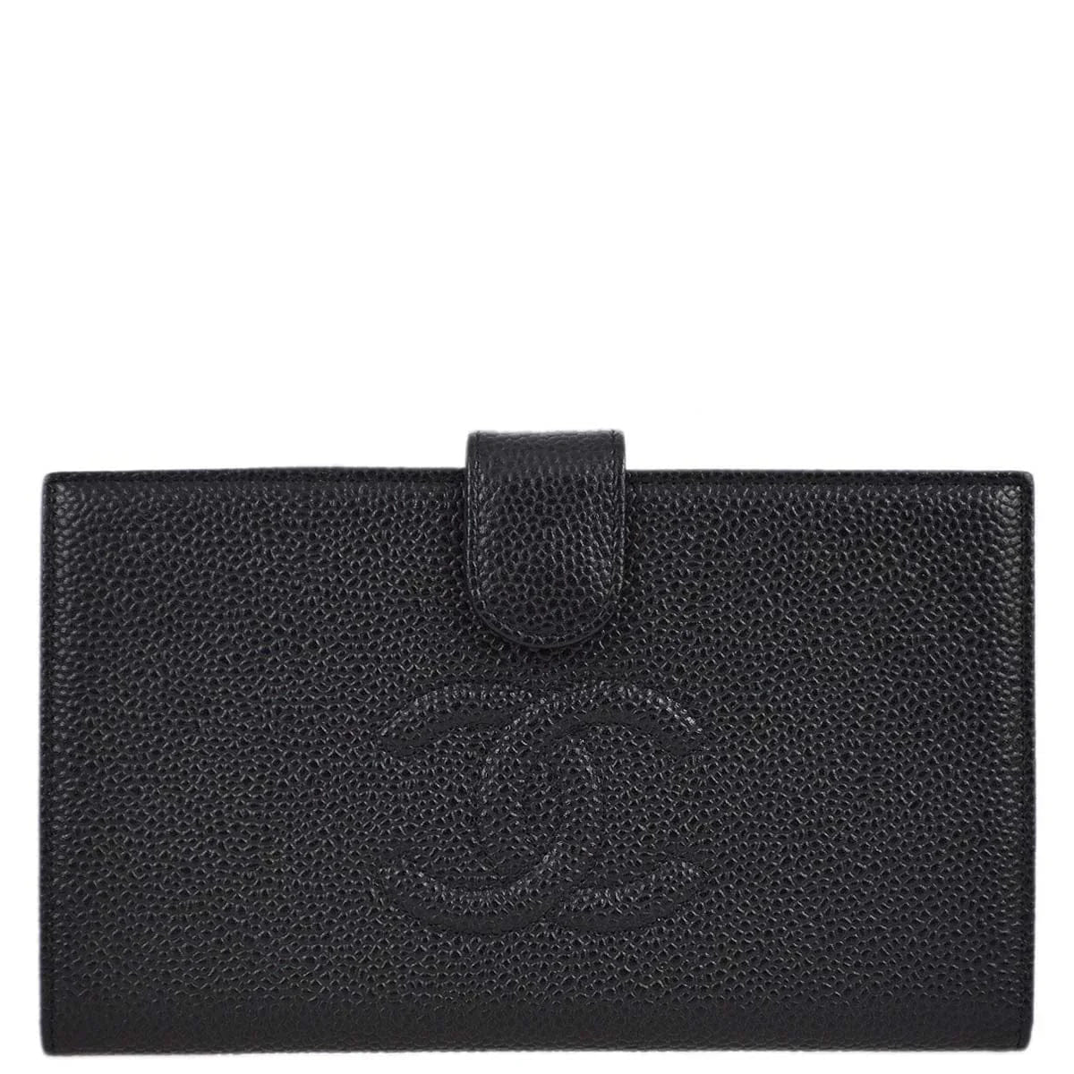 Chanel 2001 - 2003 Black Caviar Timeless Long Wallet