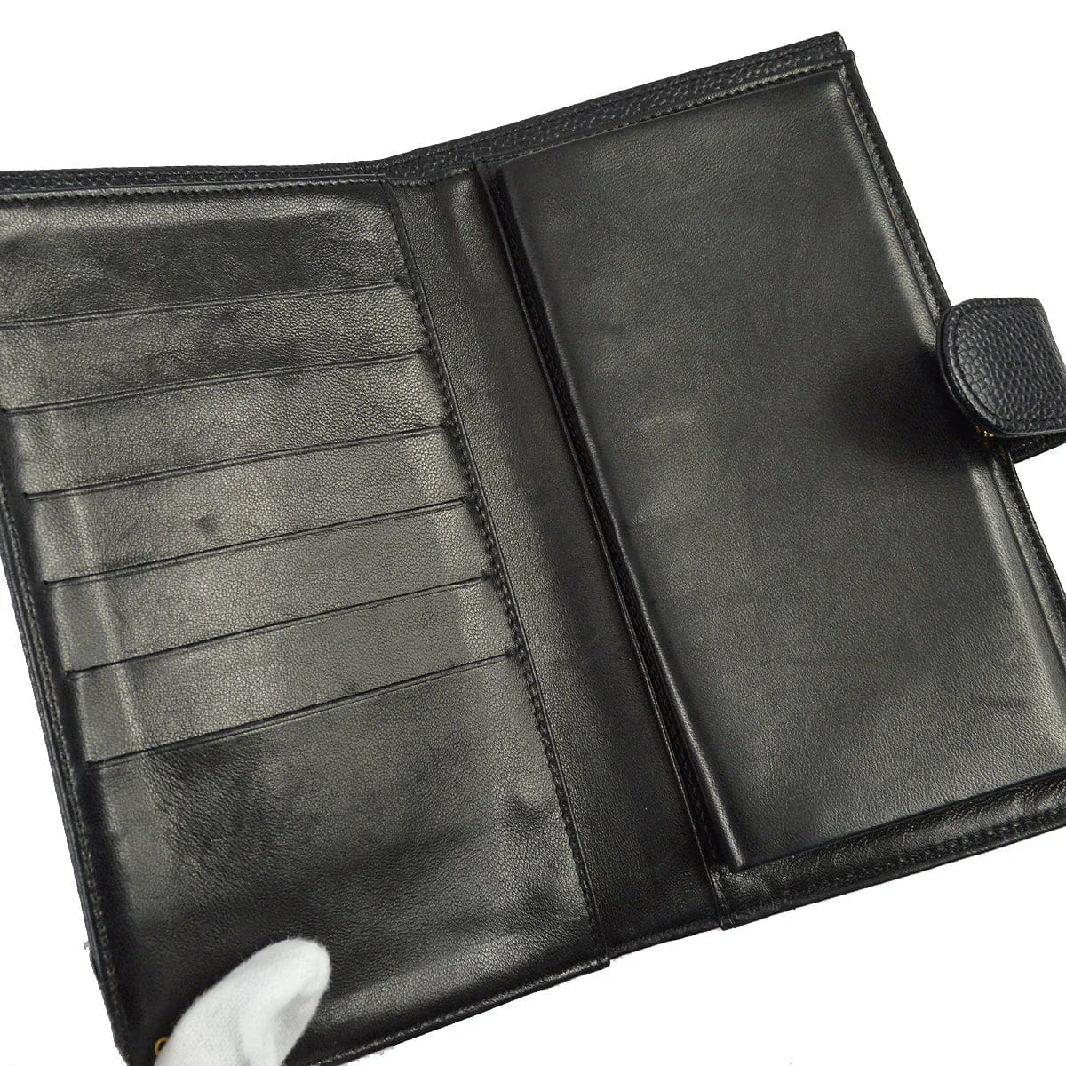 Chanel 2001 - 2003 Black Caviar Timeless Long Wallet