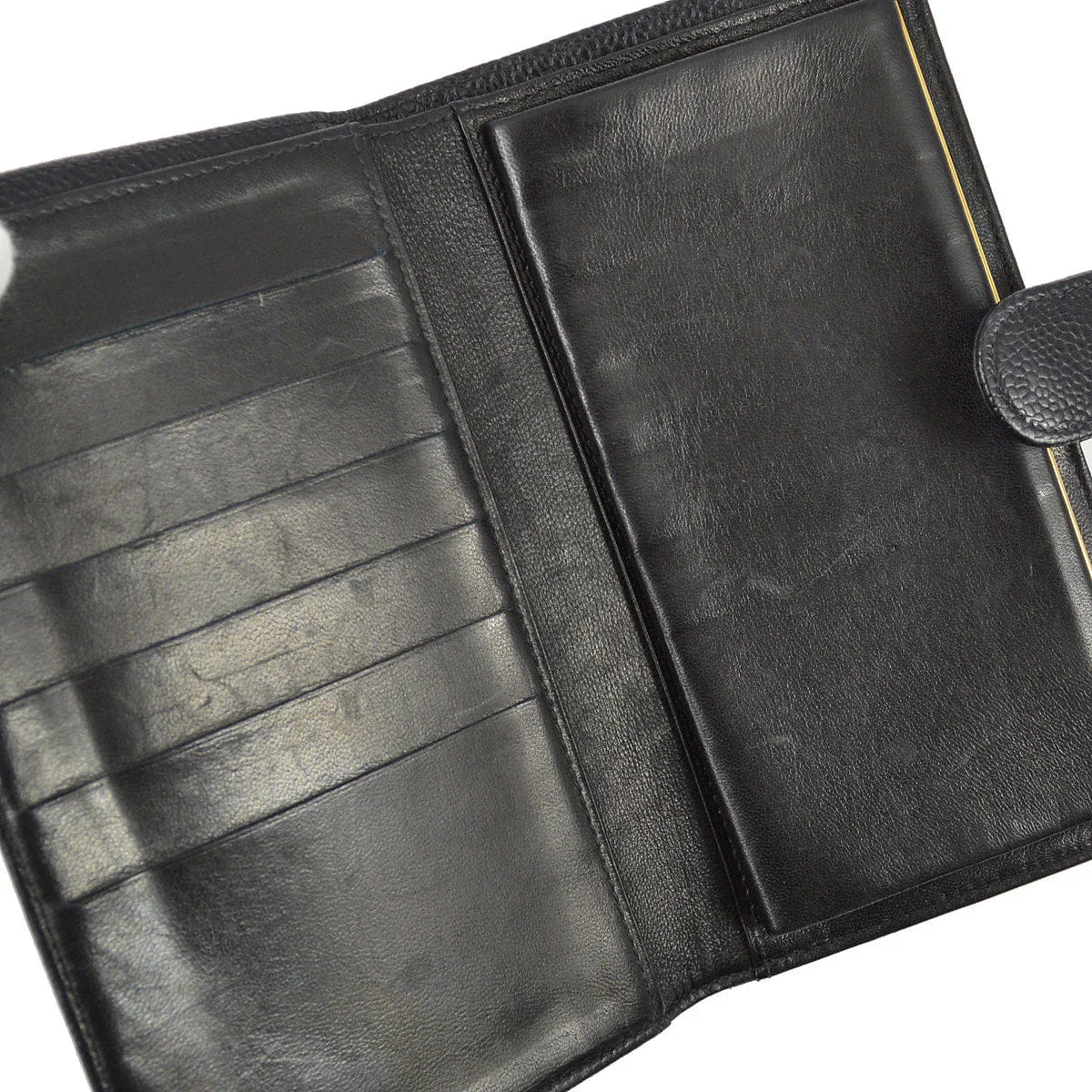Chanel 2000 - 2001 Black Caviar Long Wallet Purse