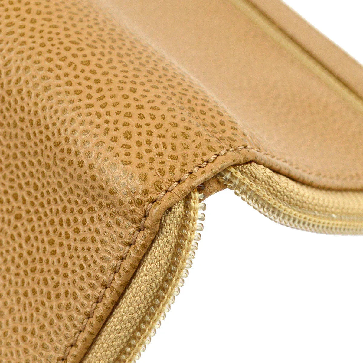 Chanel 2000 - 2002 Beige Caviar Wallet Purse