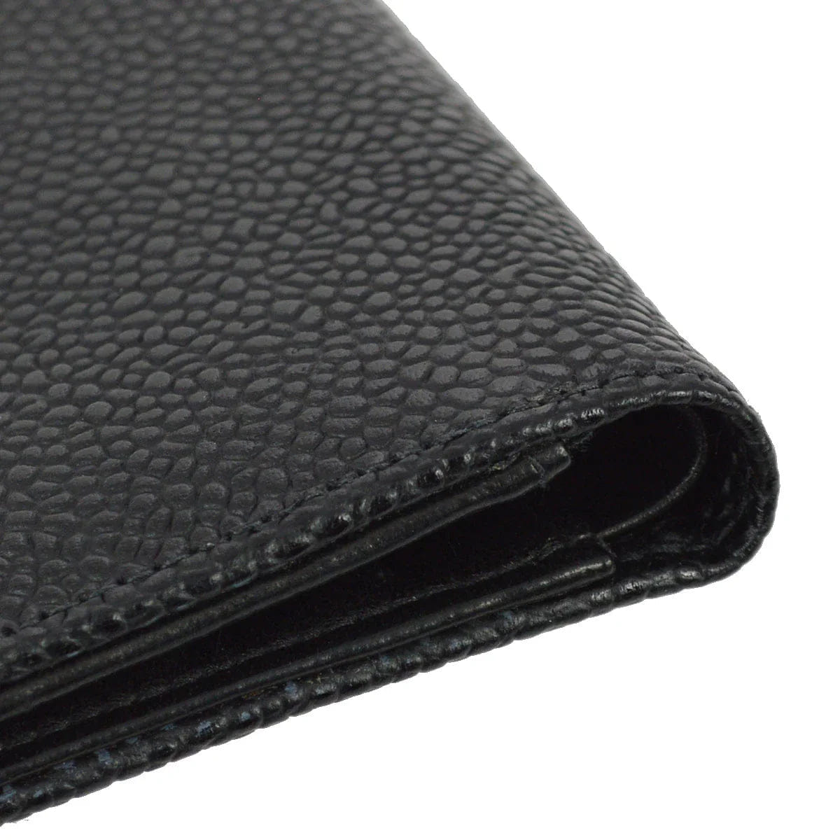 Chanel 2000 - 2001 Black Caviar Bifold Wallet Purse