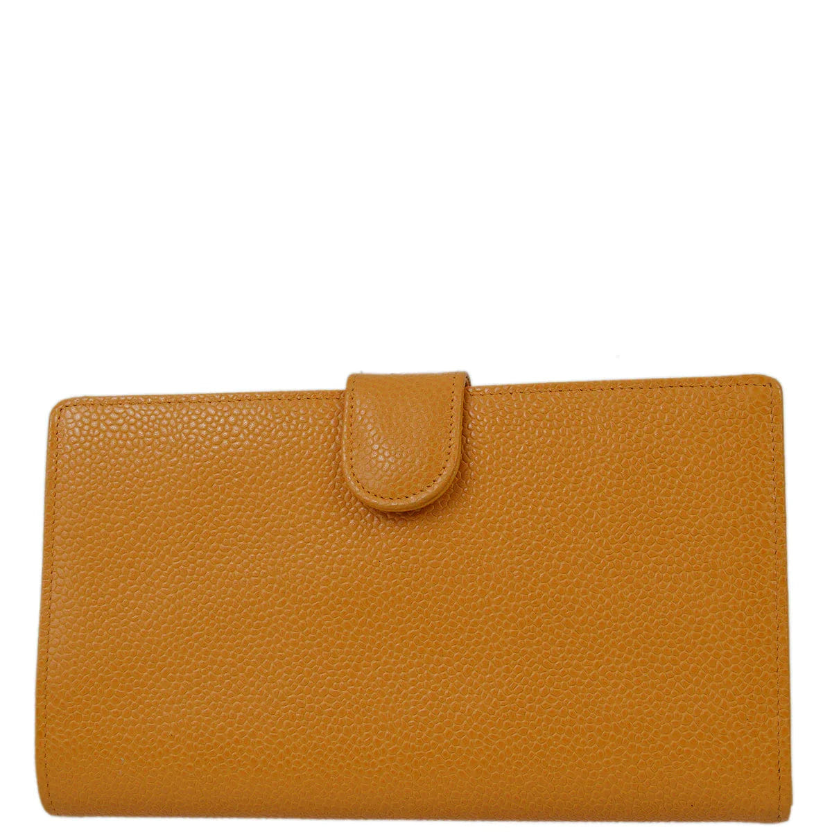 Chanel 1997 - 1999 Orange Caviar Timeless Long Wallet