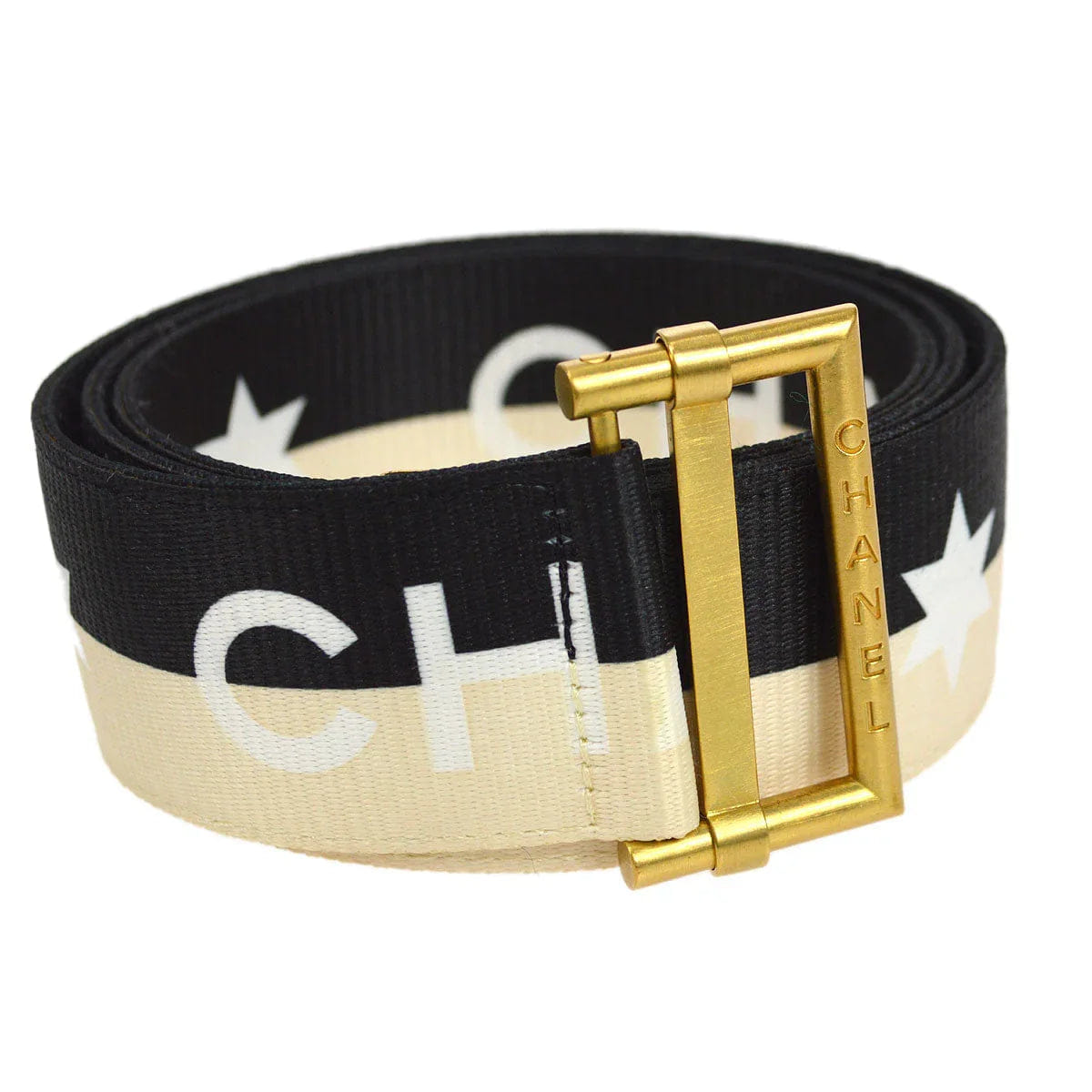 Chanel 2001SS Nylon Logo Buckle Belt