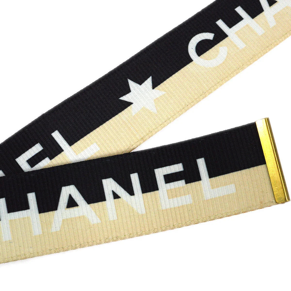 Chanel 2001SS Nylon Logo Buckle Belt