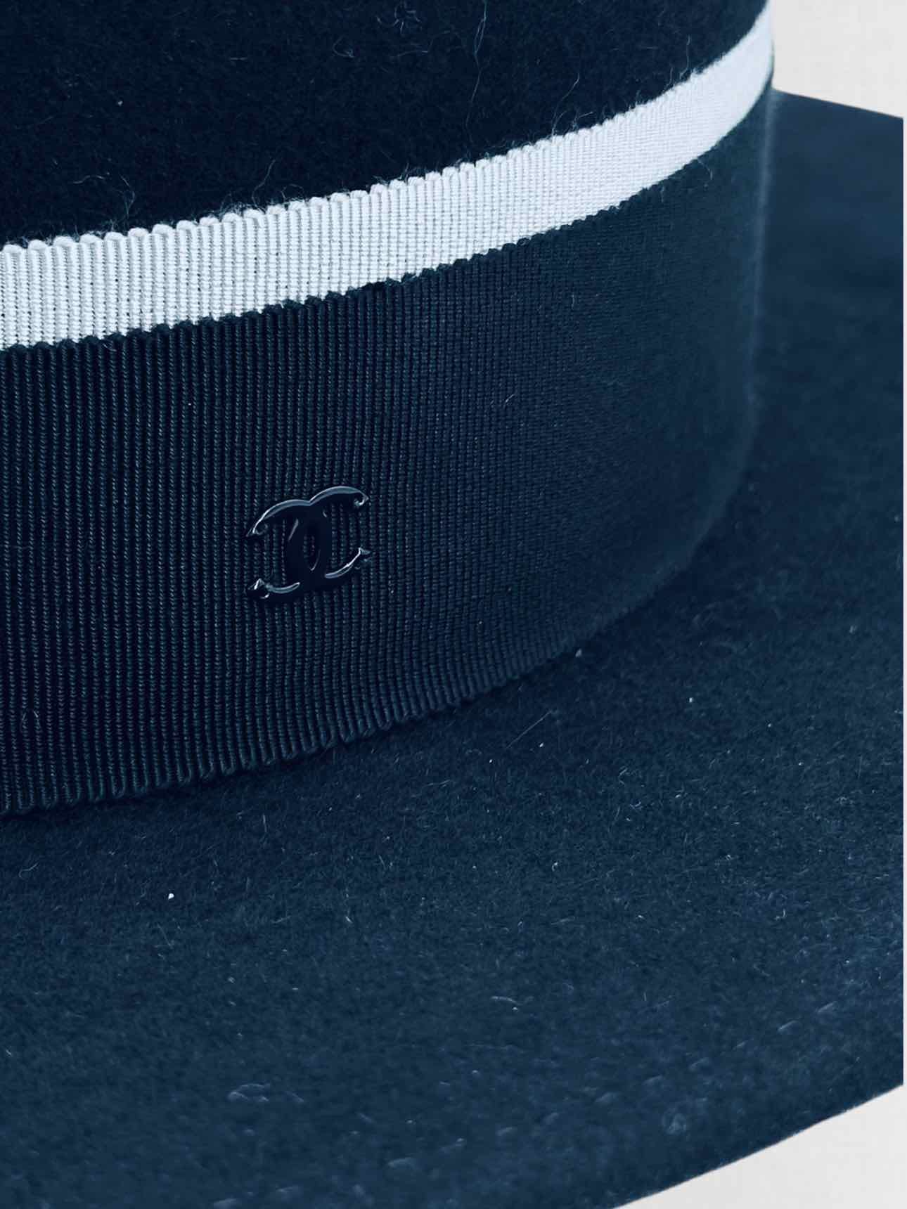 Chanel Navy Blue CC Hat