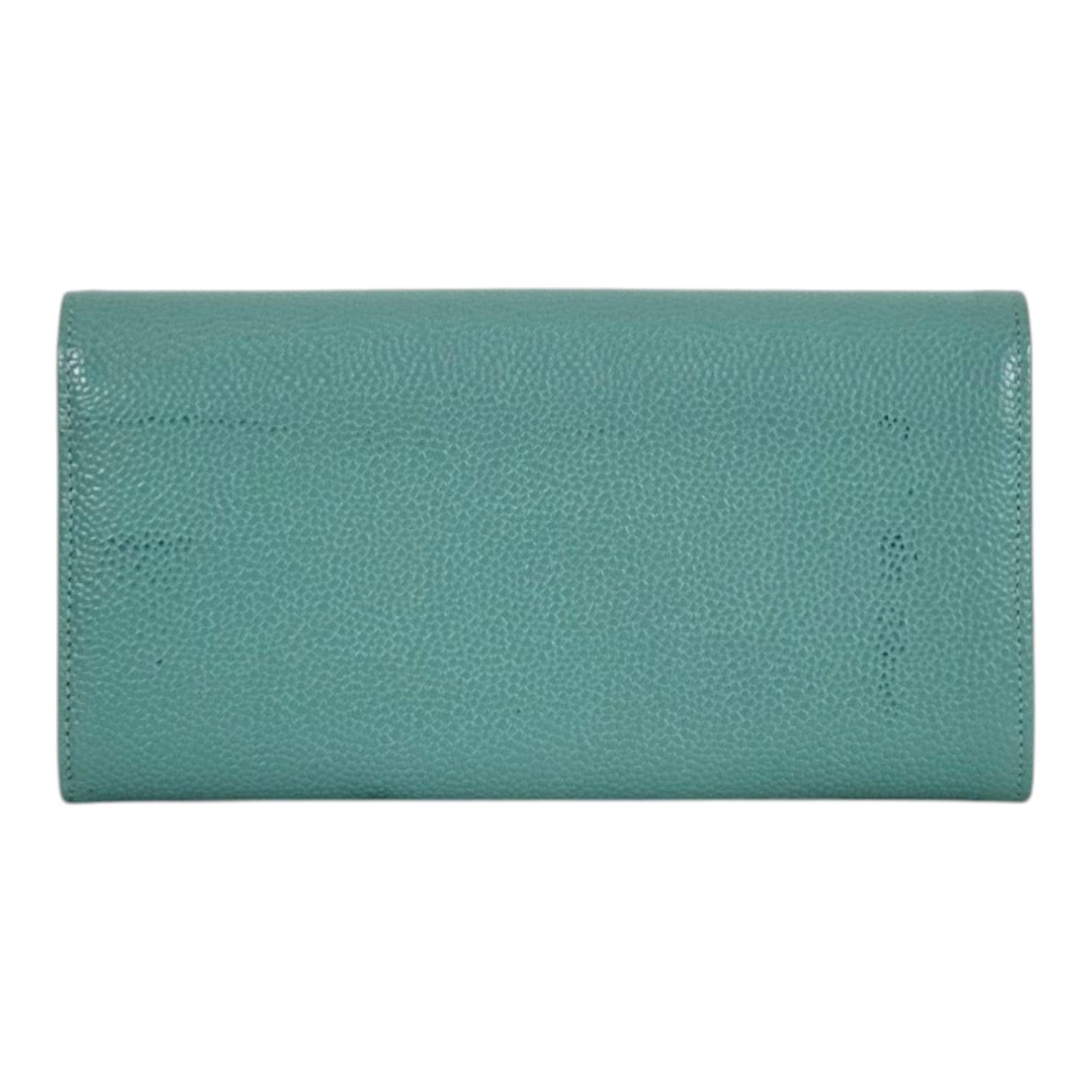 Chanel Long Green Wallet with Self Logo