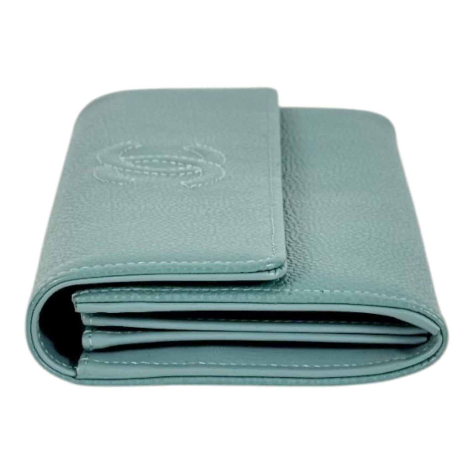 Chanel Long Green Wallet with Self Logo