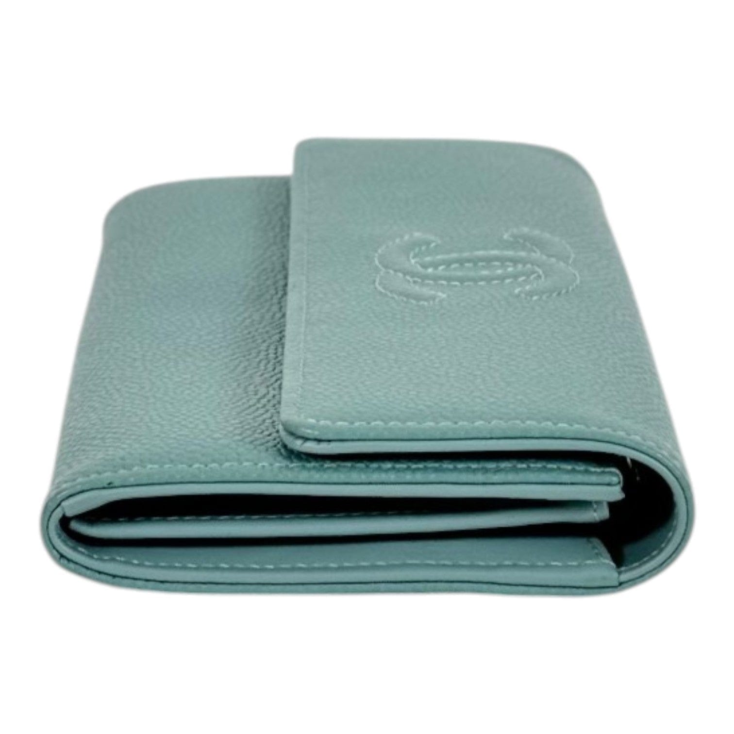 Chanel Long Green Wallet with Self Logo