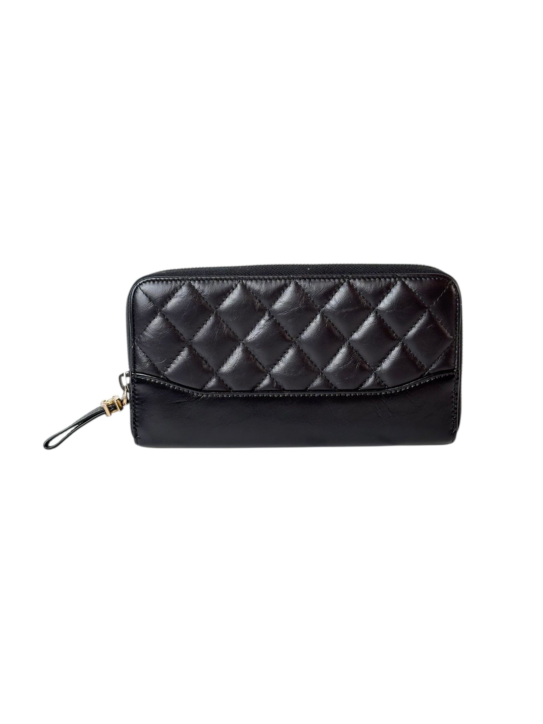 Chanel Black Boy Long Zip Wallet