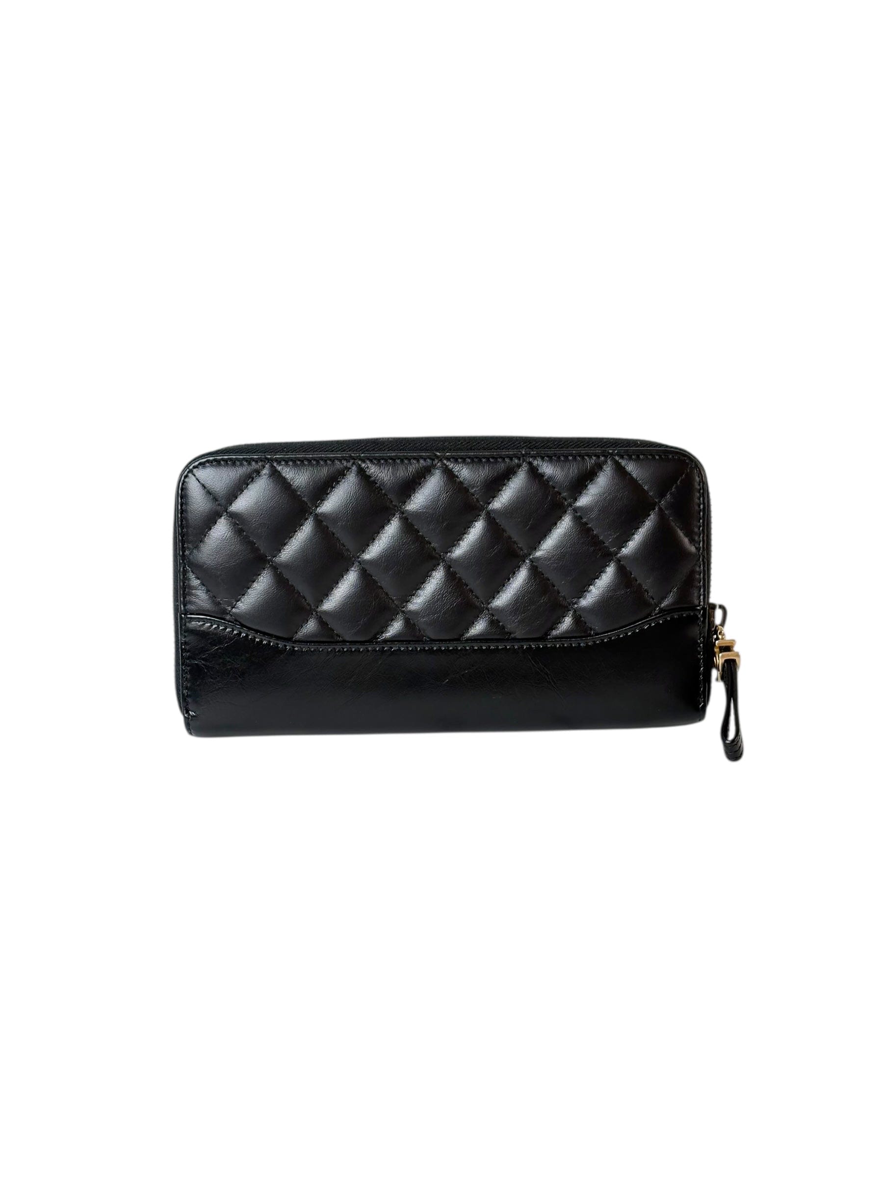 Chanel Black Boy Long Zip Wallet