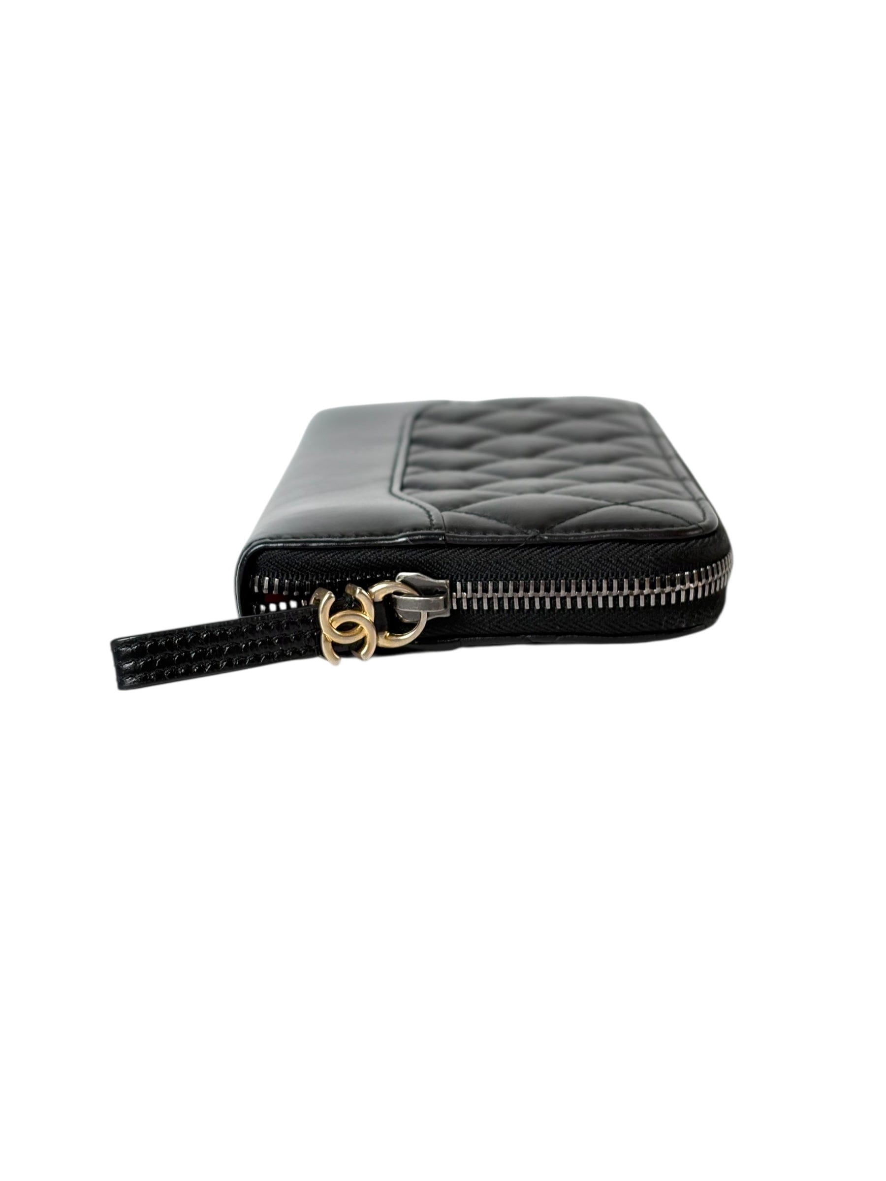 Chanel Black Boy Long Zip Wallet