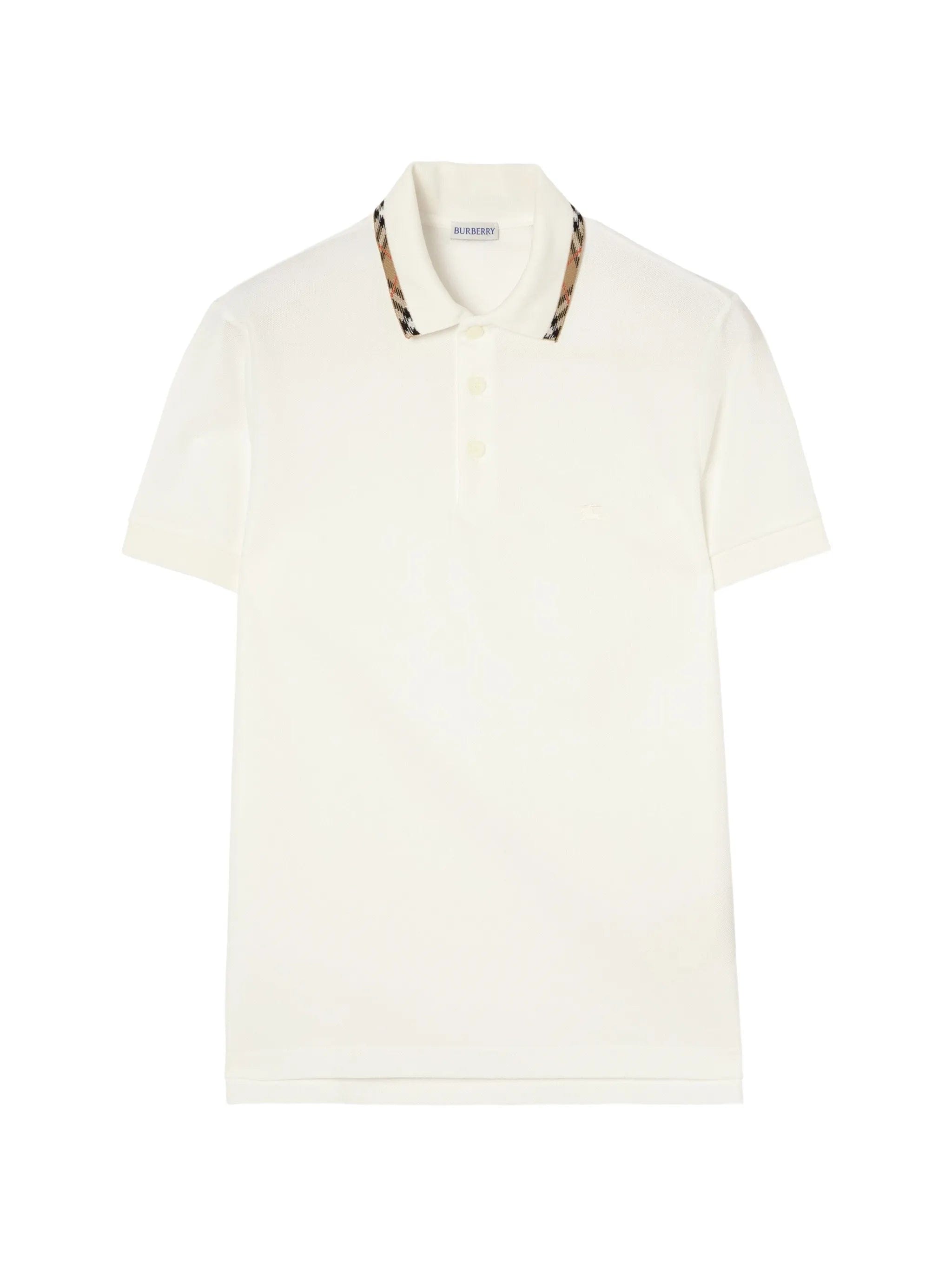 Burberry Check trim cotton polo shirt