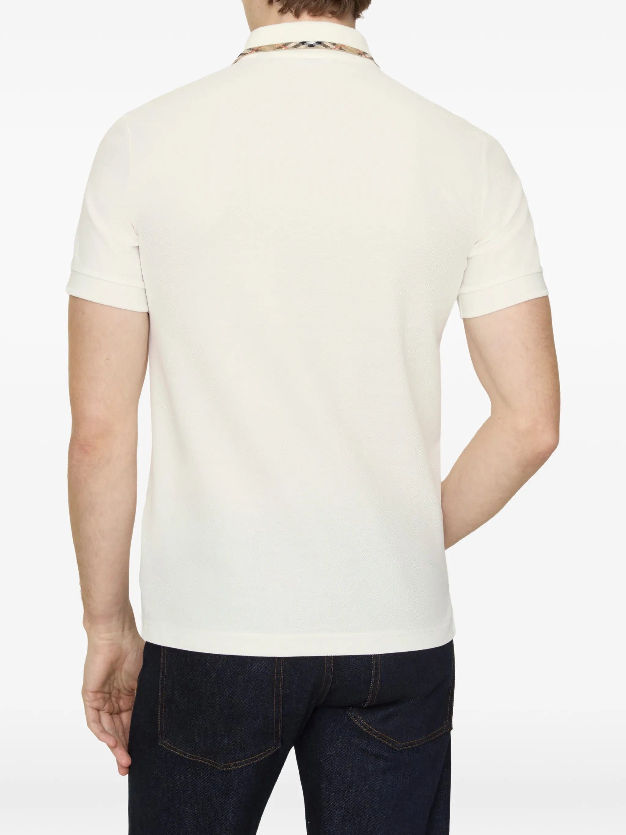 Burberry Check trim cotton polo shirt