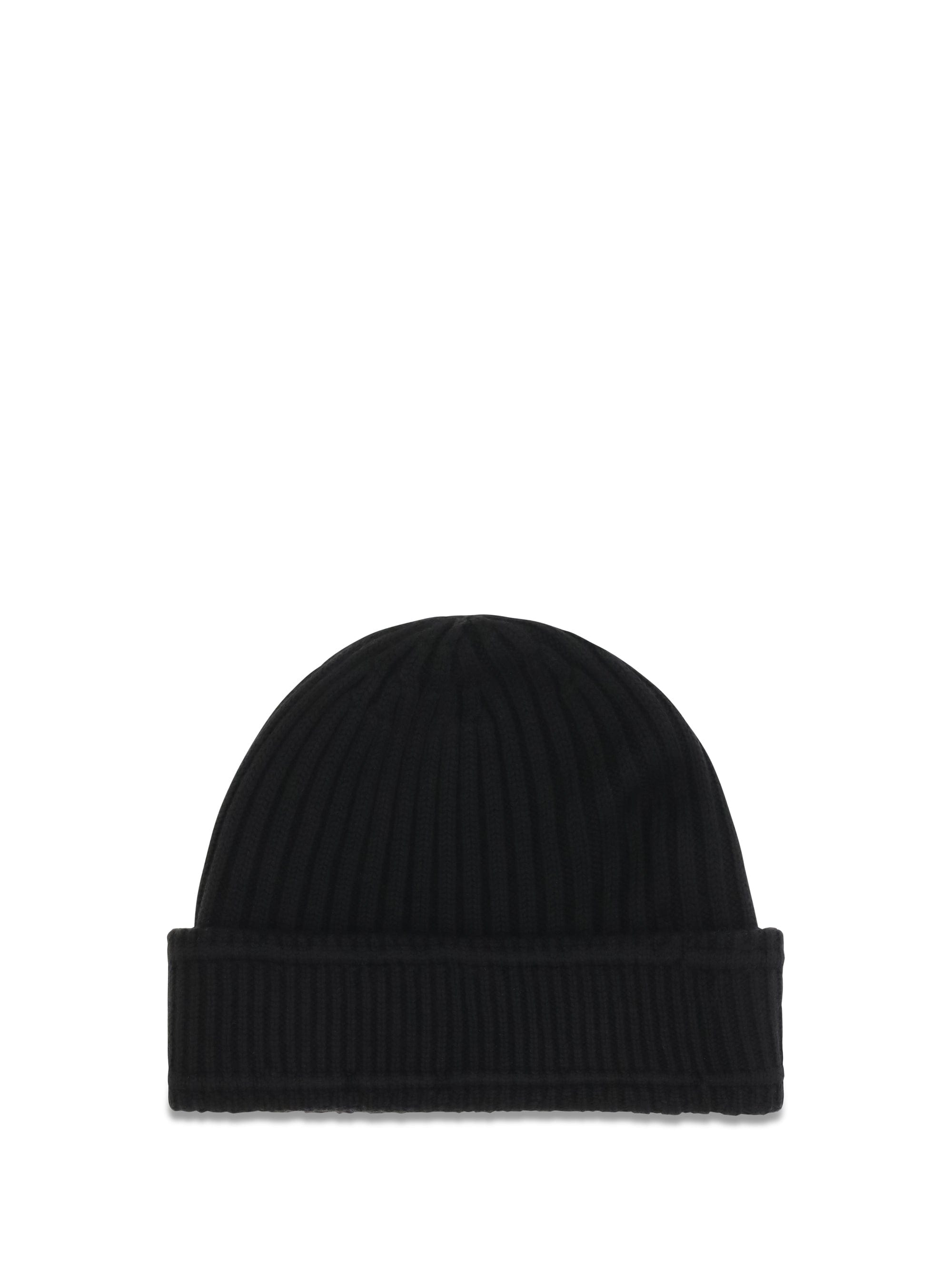 Burberry 8103340 Ribbed Merino Wool Beanie — Black