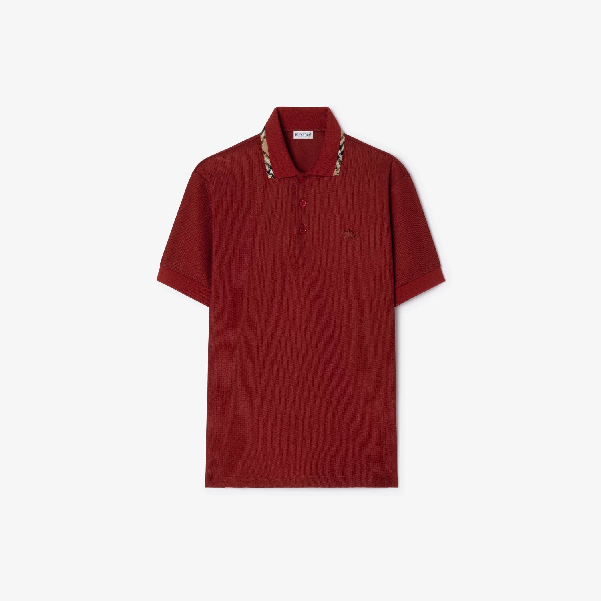 Burberry Check Trim Cotton Polo Shirt