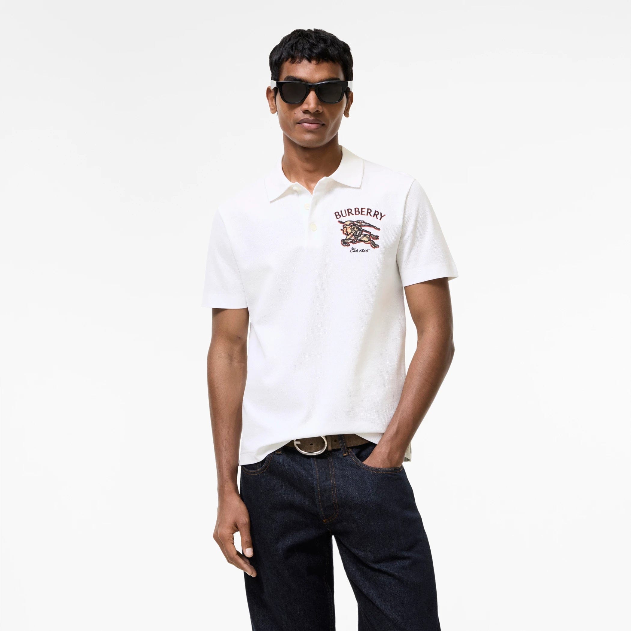 Burberry Knight Check Cotton Polo Shirt