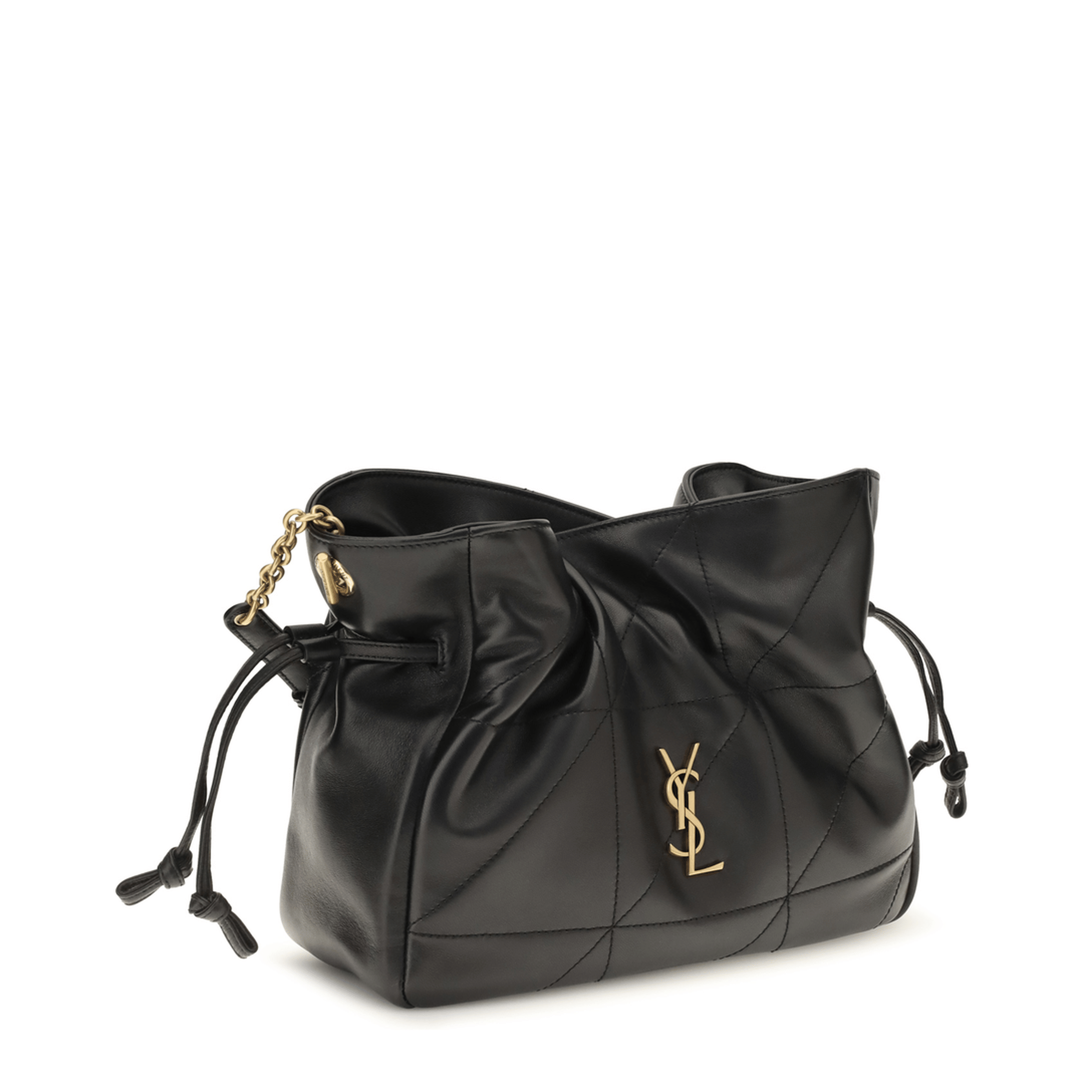 Saint Laurent Lambskin Shoulder Pouch - Black