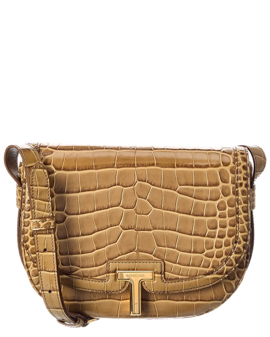 Tom Ford Walis Croc - Embossed Leather Shoulder Bag