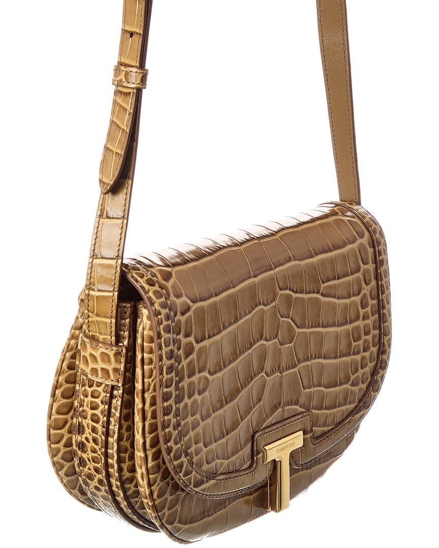 Tom Ford Walis Croc - Embossed Leather Shoulder Bag