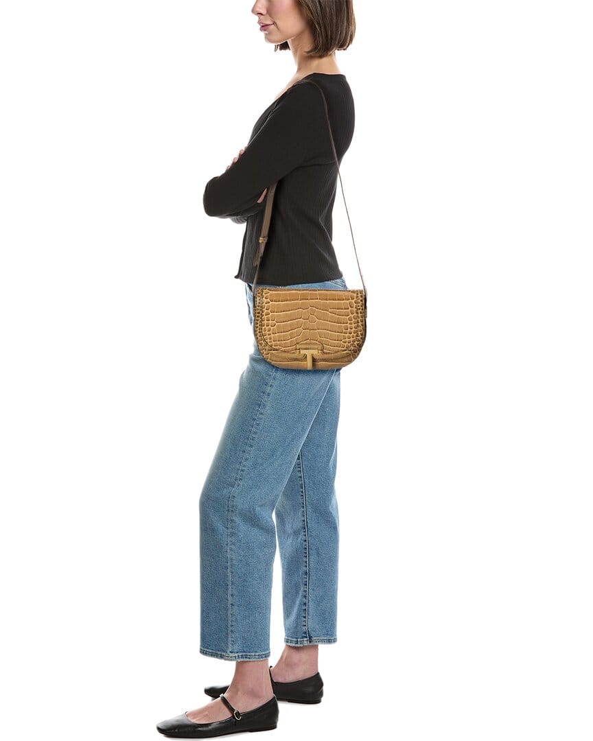 Tom Ford Walis Croc - Embossed Leather Shoulder Bag