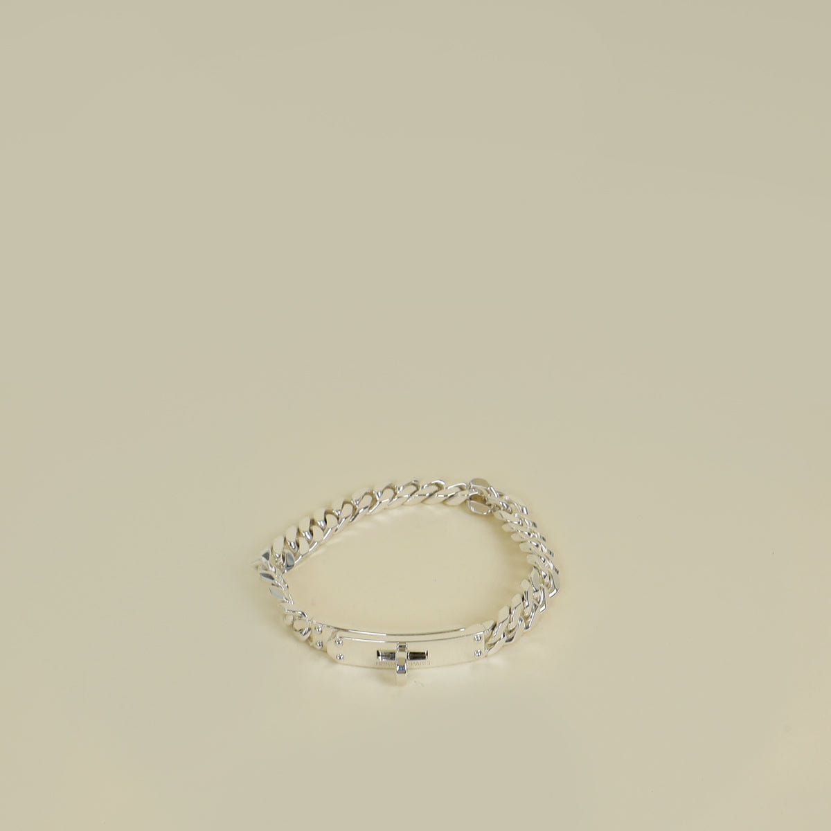 Hermes Sterling Silver Kelly Gourmette Bracelet, Very Small Model