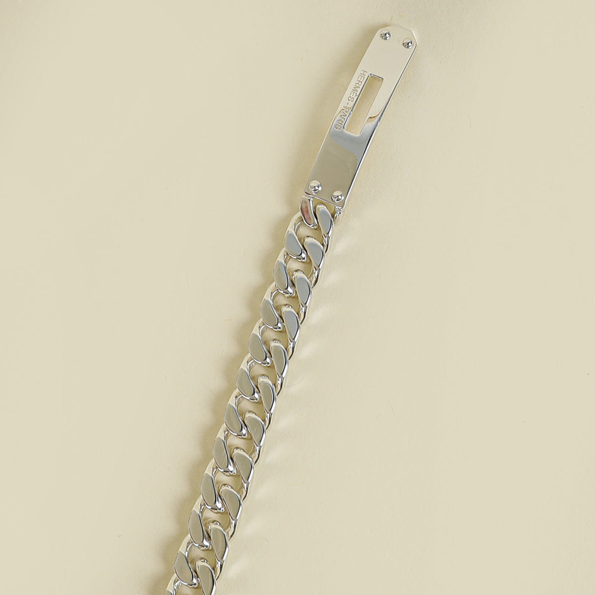 Hermes Sterling Silver Kelly Gourmette Bracelet, Very Small Model