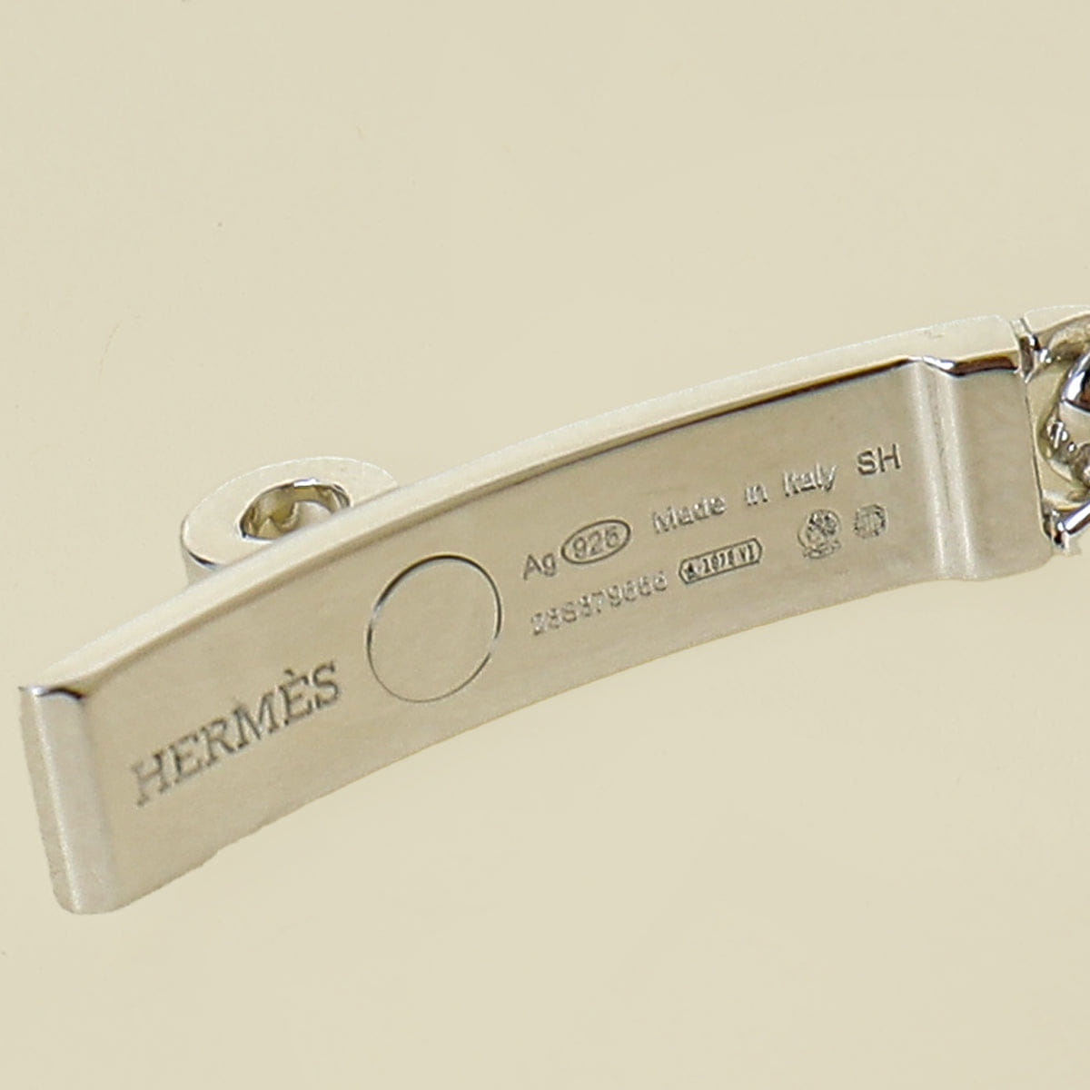 Hermes Sterling Silver Kelly Gourmette Bracelet, Very Small Model