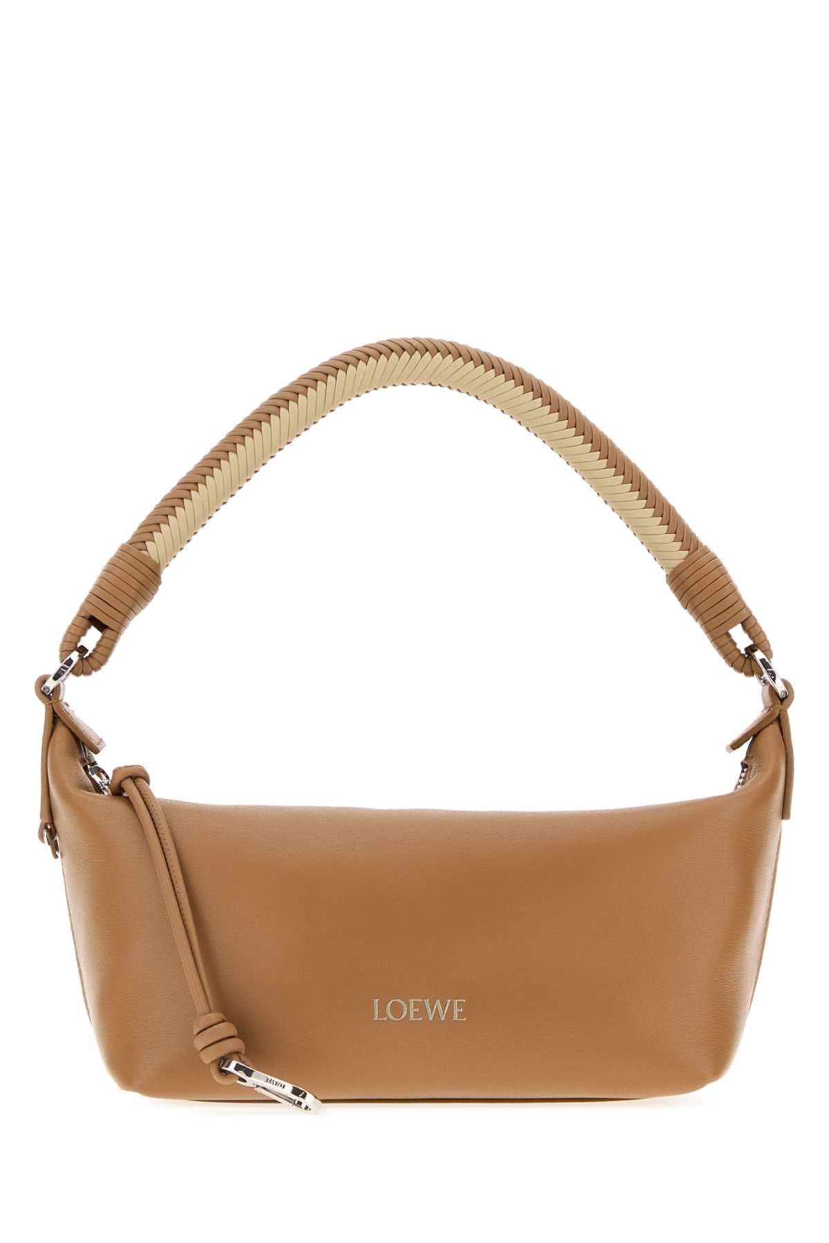 Loewe Women Camel Leather Mini Cala Shoulder Bag